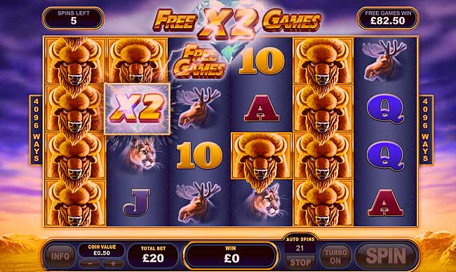 Buffalo Blitz Video Slot | Review of new game from Playtech that is now available at online casinos, play with free spins bonus here