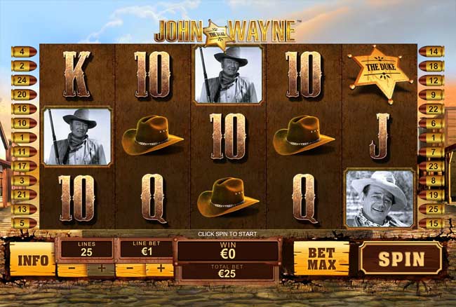 john wayne video slots game